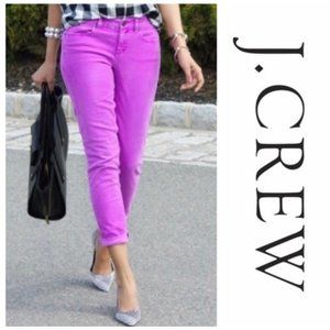 J. Crew Toothpick Neon Orchid Lavender Ankle Skinny Jeans